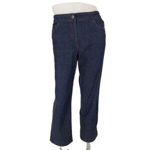 Eileen Fisher P170 Wide Leg Lightweight Denim Pants Size M Blue